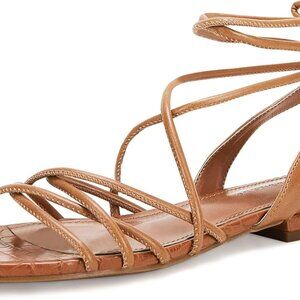 Women's Lace-up Flat Sandals Faux Leather Slip On Summer Beach Shoes